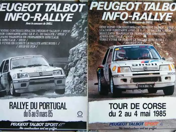 Peugeot 205 T16 Groupe.B WRC 1984-1985 retrouvez les affiches de l